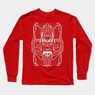 Zeta Red Snake Line art white Long Sleeve T-Shirt